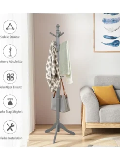 175 cm Garderobenständer in Grau