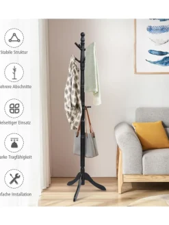 175 cm Garderobenständer in Schwarz