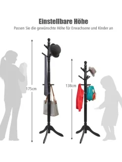 175 cm Garderobenständer in Schwarz
