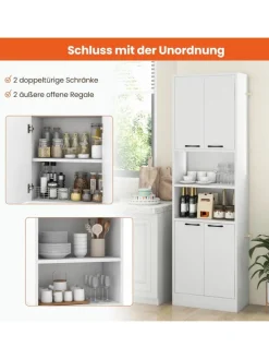 190 cm hoher Küchenschrank Vorratsschrank in Weiß