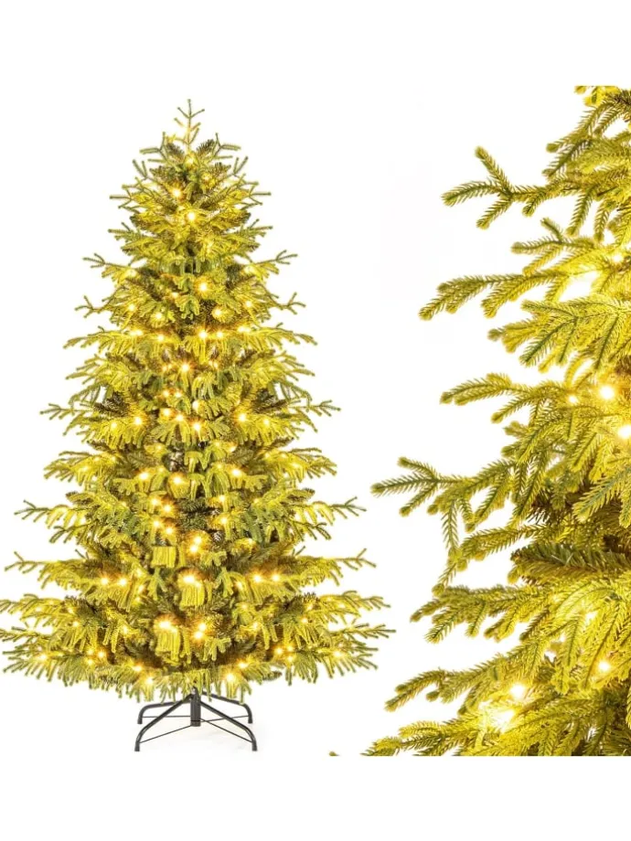 180 cm Künstlicher Weihnachtsbaum mit Beleuchtung in Grün