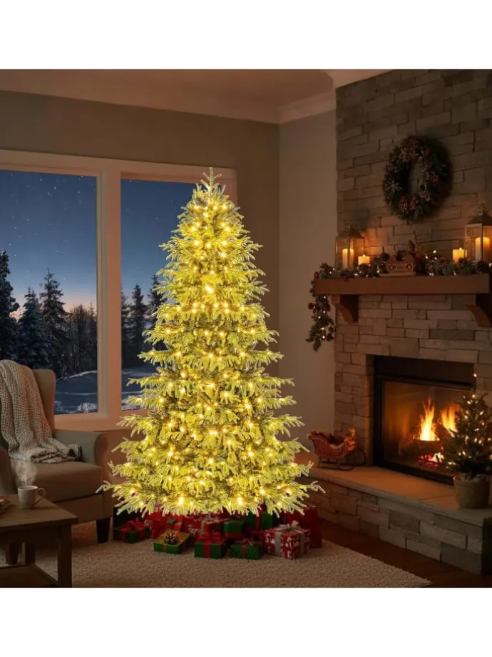 180 cm Künstlicher Weihnachtsbaum mit Beleuchtung in Grün