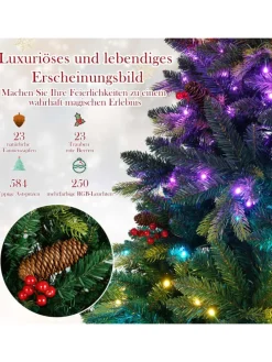 150 cm Künstlicher Weihnachtsbaum mit Beleuchtung in Grün