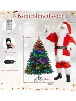 150 cm Künstlicher Weihnachtsbaum mit Beleuchtung in Grün