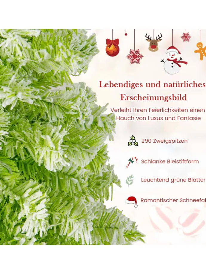 180 cm Künstlicher Weihnachtsbaum mit Beleuchtung in Grün