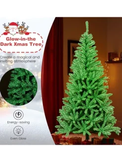 180 cm Künstlicher Weihnachtsbaum im Dunkeln Leuchtend in Grün