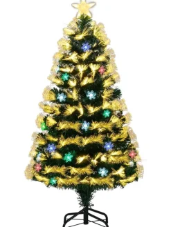 120 cm Künstlicher Weihnachtsbaum mit Beleuchtung in Grün