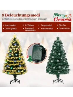 120 cm Künstlicher Weihnachtsbaum mit Beleuchtung in Grün