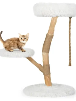 90 cm Kratzbaum Holz in Weiß