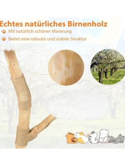 90 cm Kratzbaum Holz in Weiß