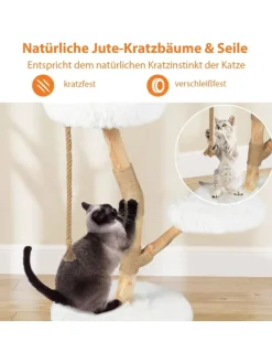 90 cm Kratzbaum Holz in Weiß