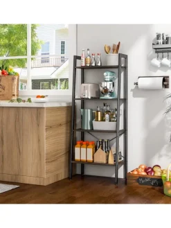 4 Ebenen Bücherregal in Grau