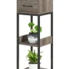 3 Etagen Pflanzenständer mit Schublade in Grau