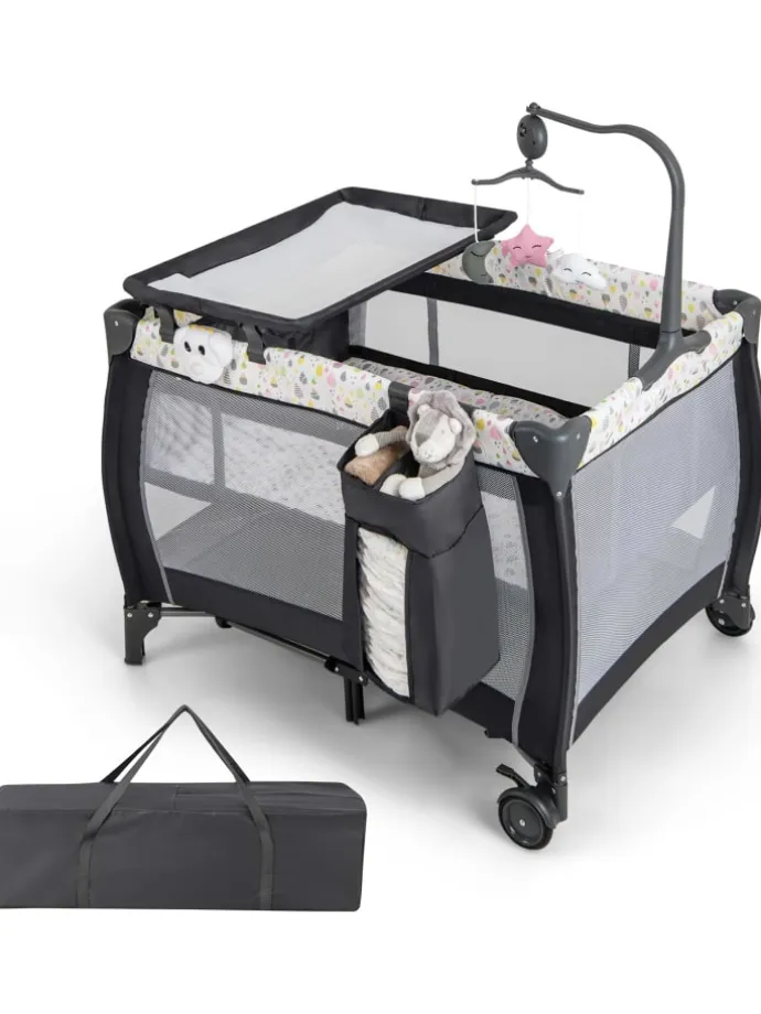 3 in 1 Beistellbett klappbar in Bunt