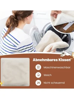 4 in 1 Beistelltisch mit Sisal-Kratzbrett in Braun