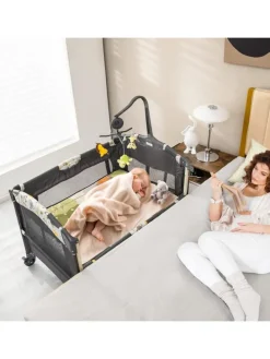 4 in 1 Reisebett in Anthrazit