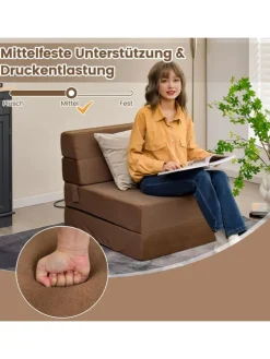 3 in 1 Schlafsofa in Braun