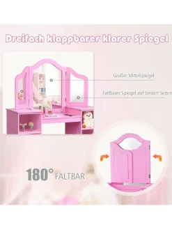 2 in 1 Schminktisch in Rosa