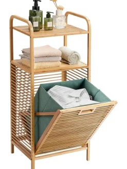 40 L Badregal mit Wäschekorb in Grün