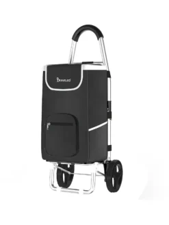 56 L Einkauf Trolley Einkaufswagen Shopping in Schwarz