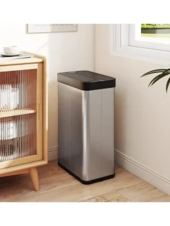 60 L Mülleimer Küche Edelstahl in Silber