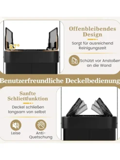 60 L Mülleimer Küche Edelstahl in Schwarz