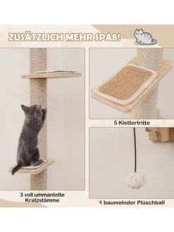 5 PCS Kletterwand Katzen in Hellbraun