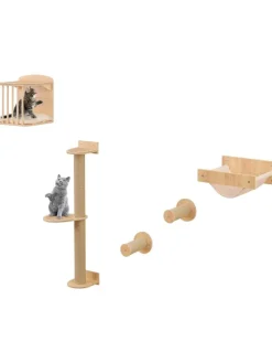 5 PCS Kletterwand Katzen in Hellbraun