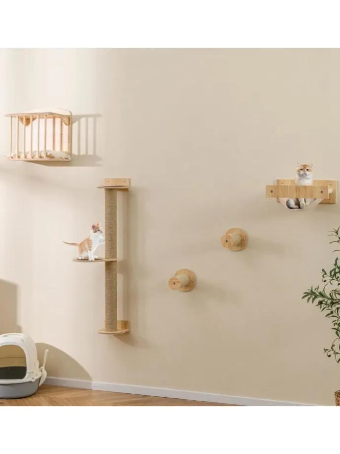 5 PCS Kletterwand Katzen in Hellbraun