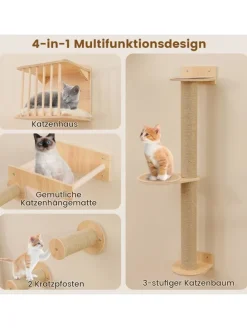 5 PCS Kletterwand Katzen in Hellbraun