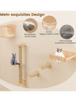 5 PCS Kletterwand Katzen in Hellbraun