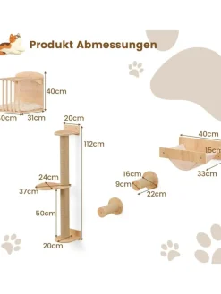 5 PCS Kletterwand Katzen in Hellbraun