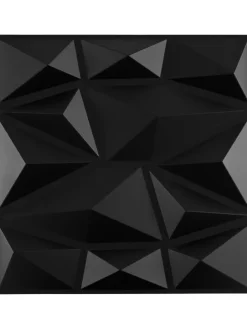 50 Stück 3D Wandpaneele Diamant 30x30cm in Schwarz