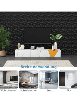 50 Stück 3D Wandpaneele Diamant 30x30cm in Schwarz