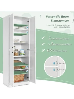 5 stöckiger Hochschrank in Weiß