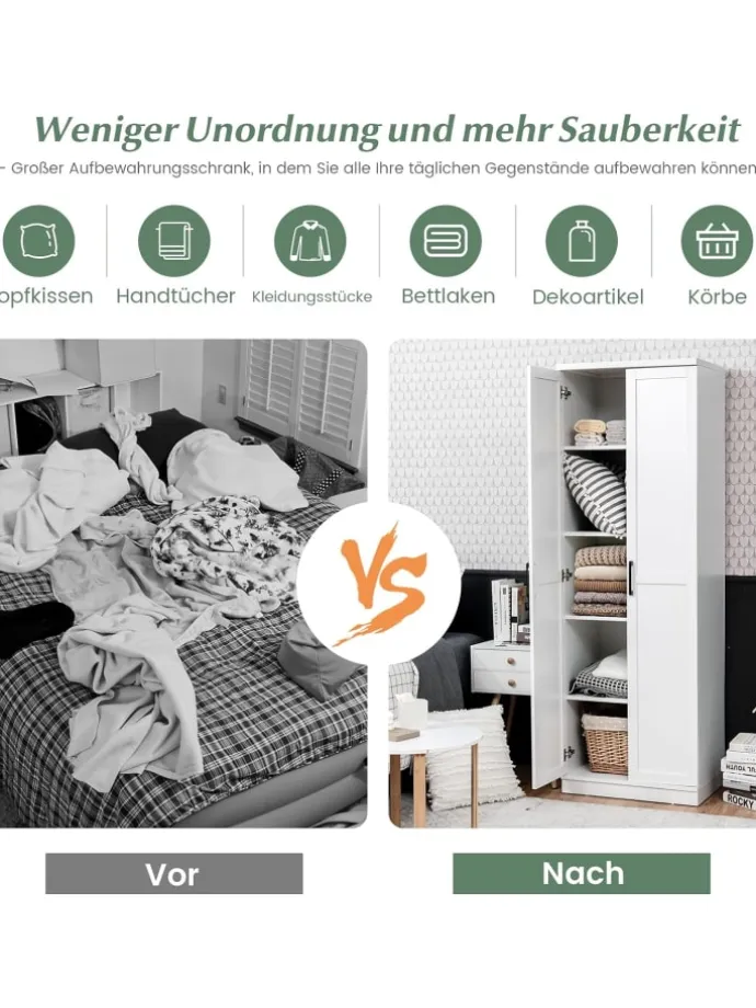 5 stöckiger Hochschrank in Weiß