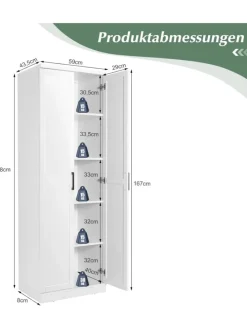 5 stöckiger Hochschrank in Weiß