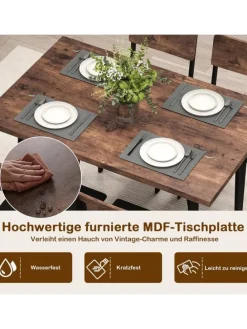 5 tlg. Essgruppe in Braun