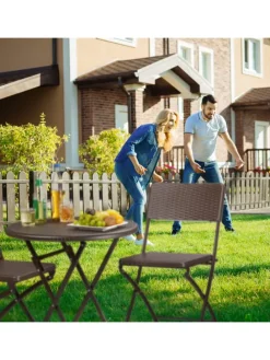 3 tlg. Gartenmöbel Set in Braun