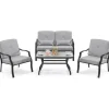 4 tlg. Gartenmöbel Set in Grau