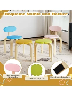 5 tlg. Kindertisch-Set mit 4 Stühlen in Bunt