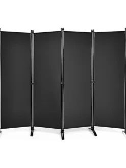 4 tlg. Raumteiler 173cm in Schwarz