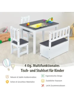 4 tlg. Set Sitzgruppe in Grau