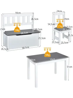 4 tlg. Set Sitzgruppe in Grau