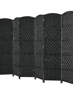 6 tlg. Trennwand Raumteiler 273 x 180 cm in Schwarz