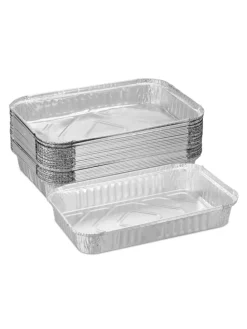 25 x Aluschalen in Silber - (B)31 x (H)4,5 x (T)21 cm