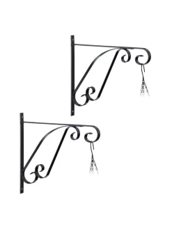 2 x Blumenampel Halterung in Schwarz