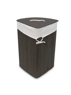 2 x Eckwäschekorb in Schwarz - (B)49,5 x (H)65 x (T)37 cm