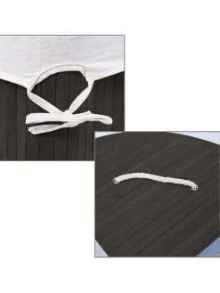 2 x Eckwäschekorb in Schwarz - (B)49,5 x (H)65 x (T)37 cm