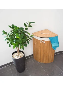 2 x Eckwäschekorb Natur - (B)49,5 x (H)65 x (T)37 cm